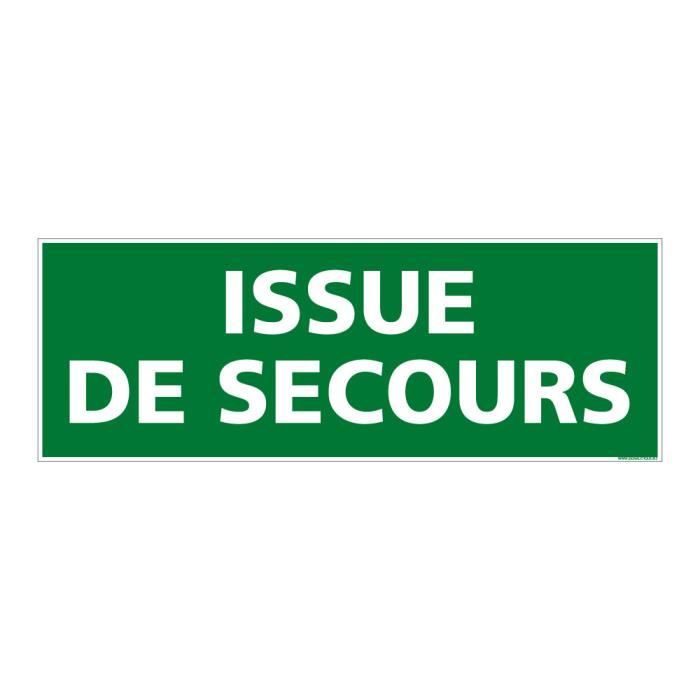 Panneau texte issue de secours - Aluminium - 210 x 75 mm - SIGNALETIQUE ...