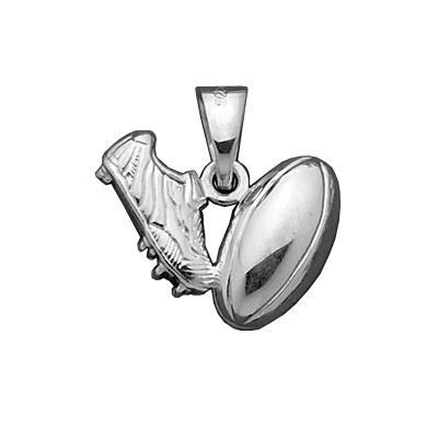 PENDENTIF ballon de RUGBY en ARGENT NEUF CHAINE G 50 cm 