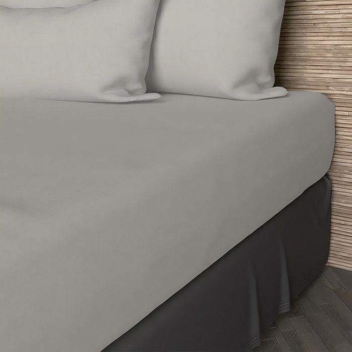 Drap housse en coton 57 fils 160x200 cm UNI lin par Soleil docre Drap housse en coton 57 fils 160x200 cm UNI lin par Soleil docre