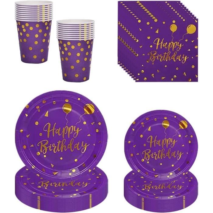 DUGEHO Kit Vaisselle Fête Bébé Fille - 89 Pièces Pour 20 Invités - Assiettes, Tasses, Ballons