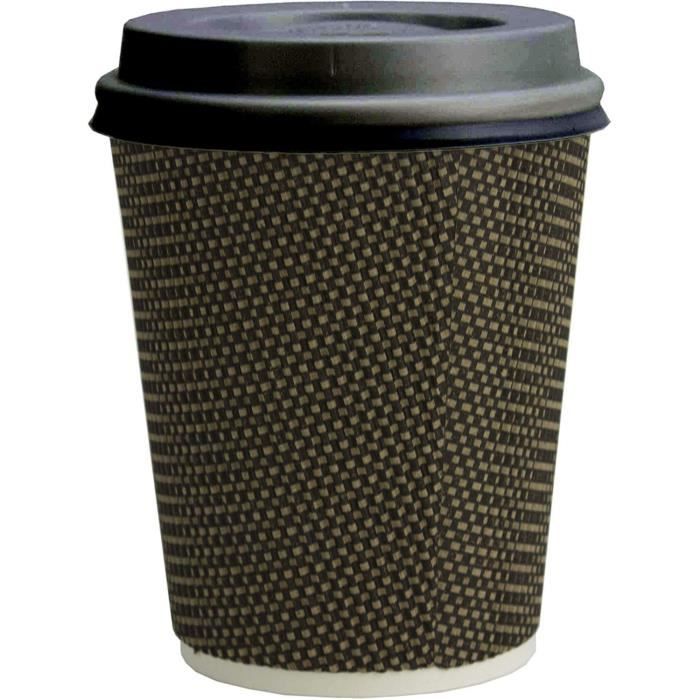 Gobelet Cafe Jetable Lot De 100 Verres à Café à Emporter En Papier Havane 200 Ml Avec Couvercle En Papier Boissons Chaudes Et Froides écologiques Biodégradables Tasses Jetables Colorées 100 Couvercles
