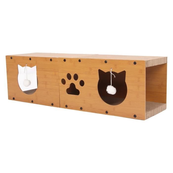 Meilleurs prix pour SURENHAP maison pour chat en carton Maison à gratter pour chat, polyvalente, grand espace, confortable, animalerie jouet