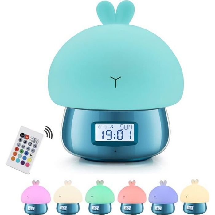 Réveil Enfant Garcon Éducatif, Lapin Lampe Veilleuse Lumiere, Reveil