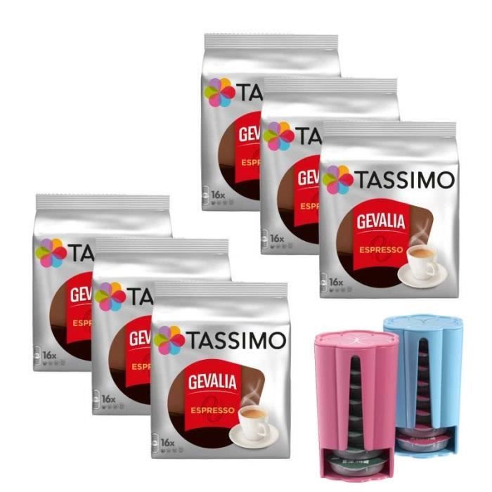 6 Tassimo Gevalia Espresso + TASSIMO Koziol Stack T DISC Holder