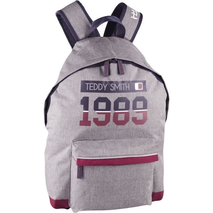 TEDDY SMITH Sac a dos borne 100737676 Gris Gris Cdiscount Bagagerie Maroquinerie
