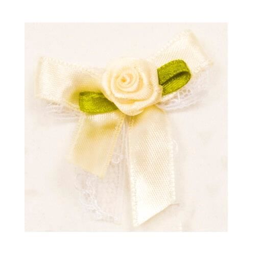 Mariage Cocarde Boutonniere Satin Ivoire X10 Ref Acm443 Achat