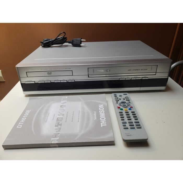 COMBINE THOMSON DTH6100E LECTEUR DVD MAGNETOSCOPE ENREGISTREUR VHS CASSETTE K7 VIDEO 6 TETES HIFI STEREO