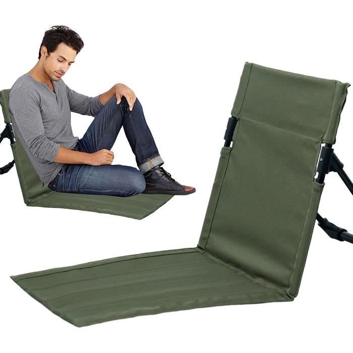 Chaise Pliante De Stade GOPLUS - Dossier Inclinable 6 Positions, Coussin épais - Portative, Charge 150kg
