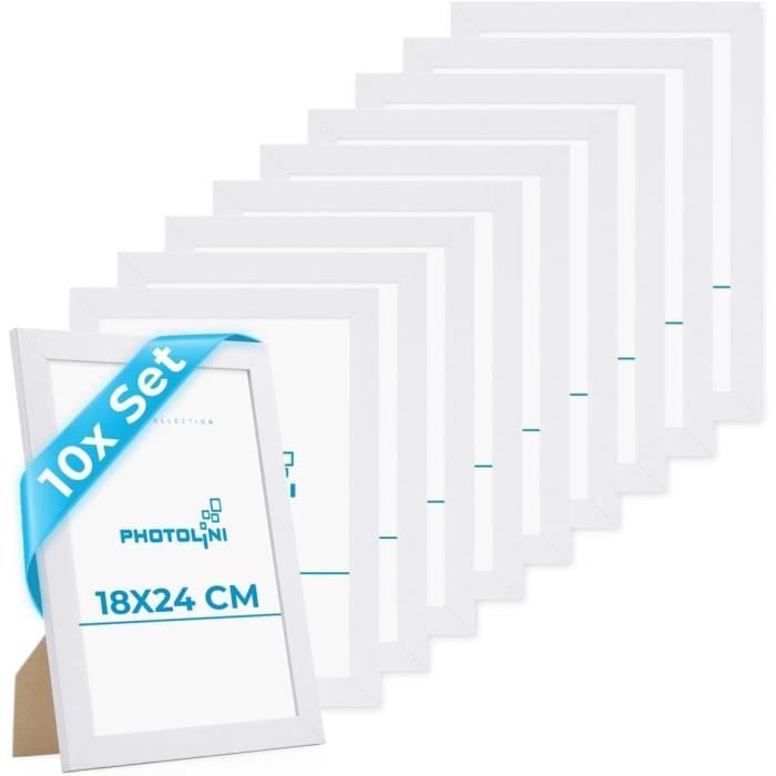 Cadre Photo 18 X 24 Cm Bois Mdf Blanc, Cadre Large Bord, Lot De 10 ...