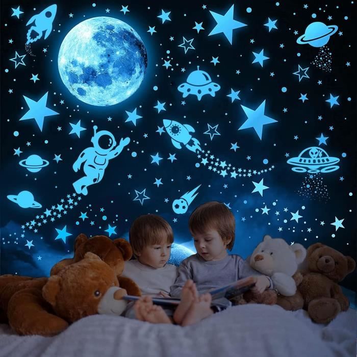 Autocollants Phosphorescents étoiles Et Lune - 435 Pièces Pour Décorer La Chambre Et Plafond