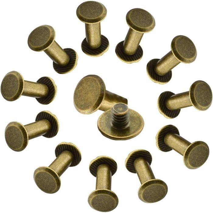 100 Bottoni Per Jeans In Ottone 14mm Con Perni - Bronzo - Fissaggio A Mano - Per Riparazioni E Fai Da Te - 3