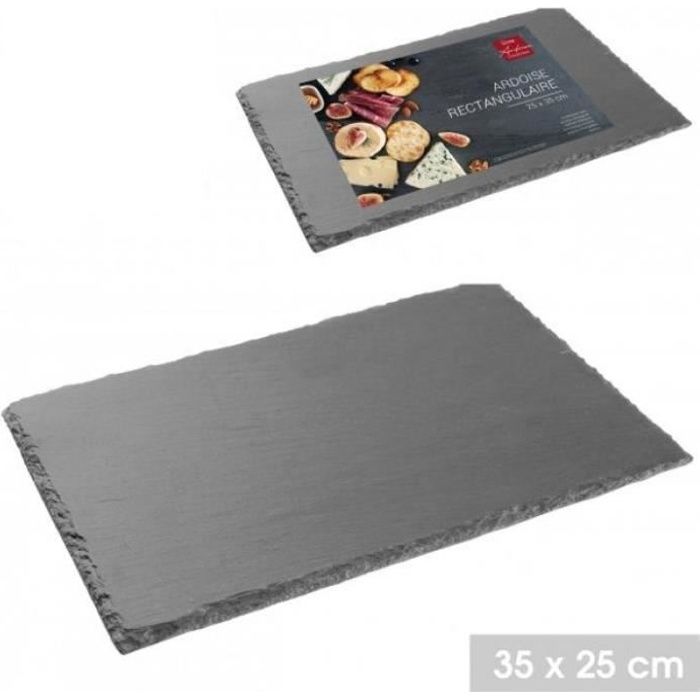 Plateau en Ardoise 25 x 35 cm Assiette en Tuile ( Lot de 6 ) Forme