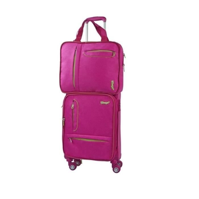 Verage Set 2 Valise Cabine Souple Fuchsia 55cm 4 Roues Avec