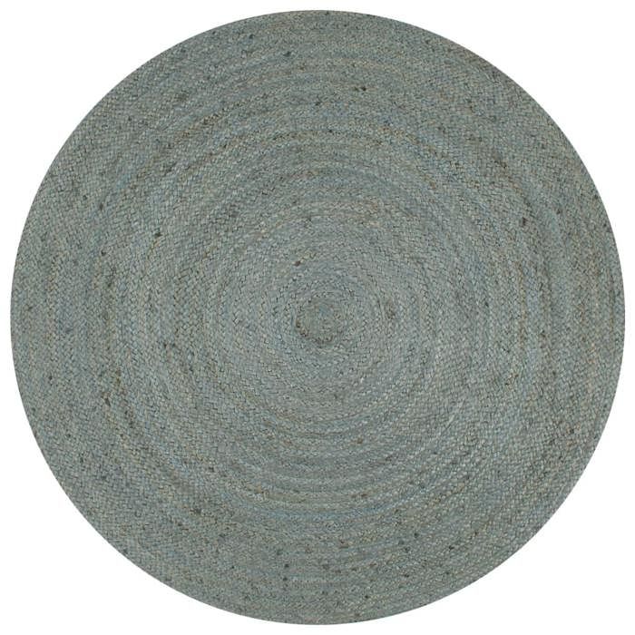 vidaXL Tapis fait à la main Jute Rond 150 cm Vert olive 133670