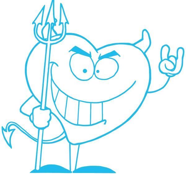 Sticker Decoration Murale Humour Diable Rigolo Avec Sa Fourche Format 40x40 Cm Bleu Ciel Coeur018 Cdiscount Maison