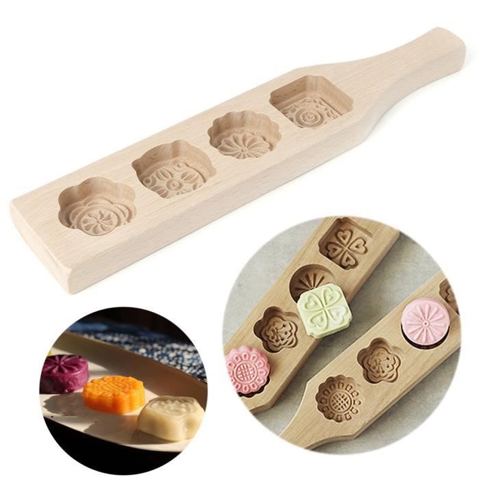 Moule Patisserie Orientale En Bois Fleur Rond Motif Hand Pressure Lune Moule A Gateau Tampon Biscuit Personnalisable Outil De Cdiscount Maison