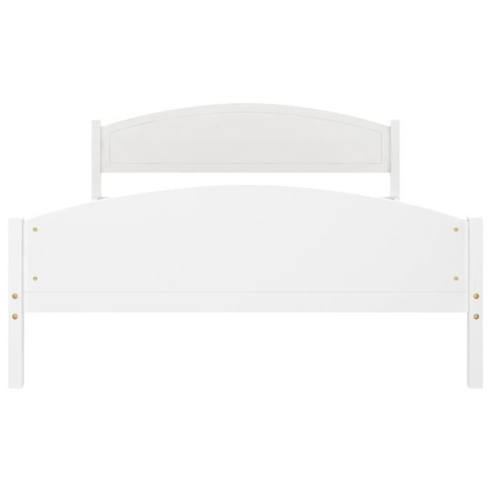 fhe - lits | accessoires - cadre de lit blanc bois de pin massif 160x200 cm - dx2298