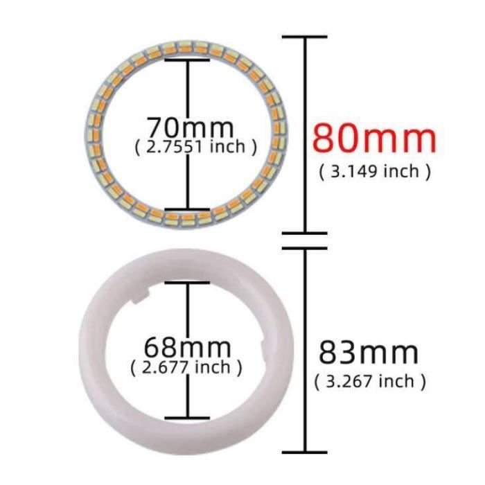 Anneaux Angel Eye LED COB Pour Phares De Voiture Ou Moto - 60mm - 1 Paire - Puissant Et économe En énergie
