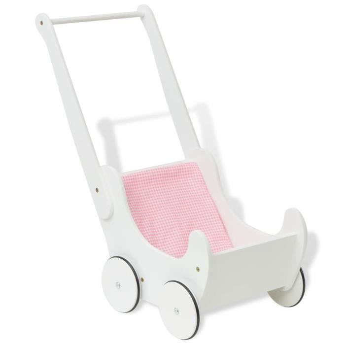 LEH Poussette pour poup e Bois 53 x 25 7 x 50 cm Blanc YAJ80177
