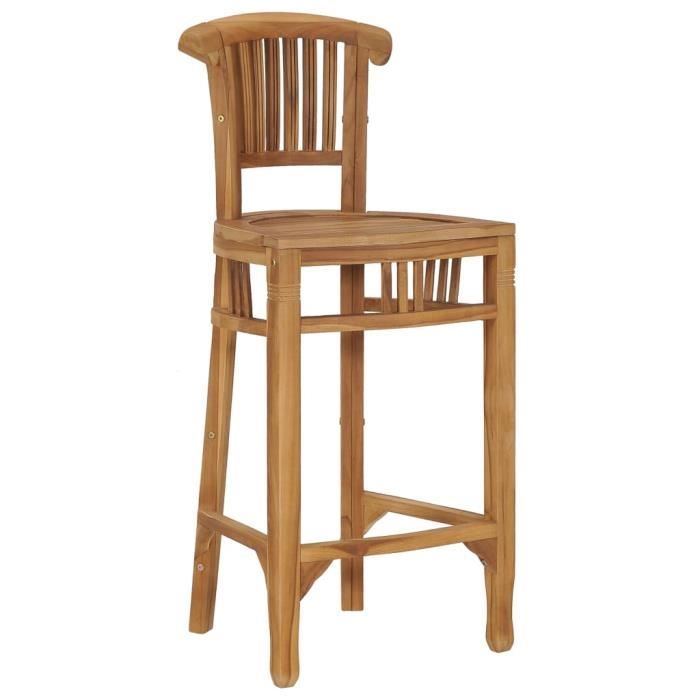 kaifshop - chaise de bar bois de teck solide