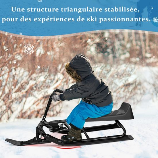 80x40 Cm Bleue Luge Dirigeable HORNET Avec Freins Et Corde - 80x40cm, Bleu, Enfant 3+ Ans Luge Enfant Dirigeable