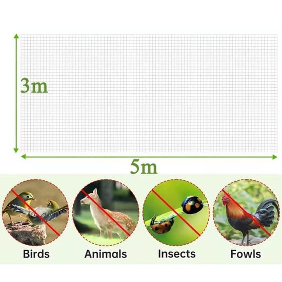 Filet Anti Insecte 3x10m Blanc - Protection Potager Légumes Fleurs Anti Oiseaux