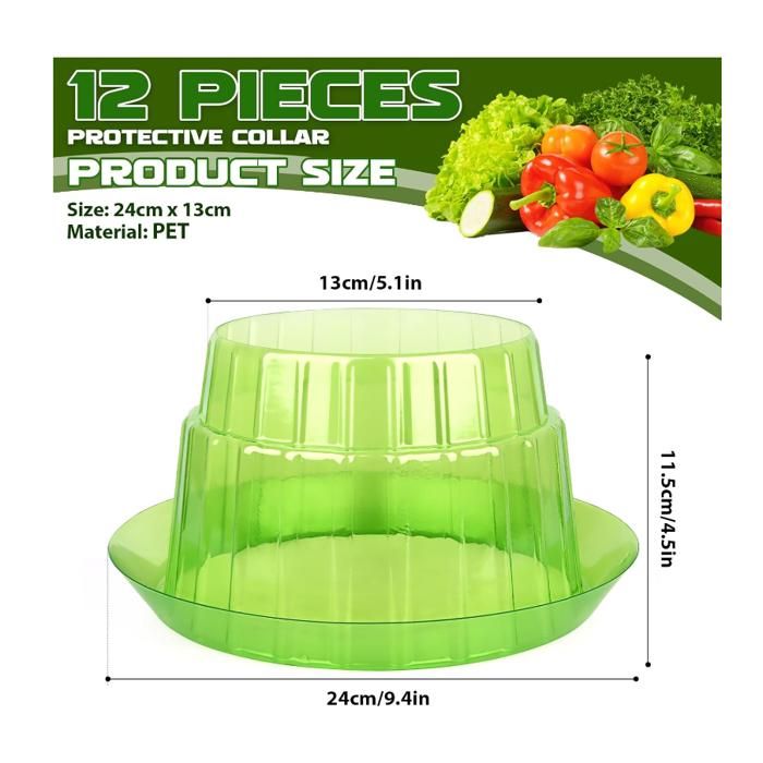 Lot De 12 Protections Anti-Escargots & Anti-Limaces – Anneaux 24 Cm, Barrière Naturelle Pour Légumes Fleurs Plants (Sans Chimie)