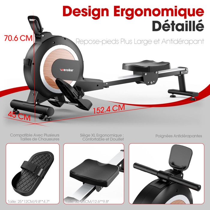 Moniteur De Rameur Professionnel – Compteur Kilométrique Facile à Installer, Noir, Neuf