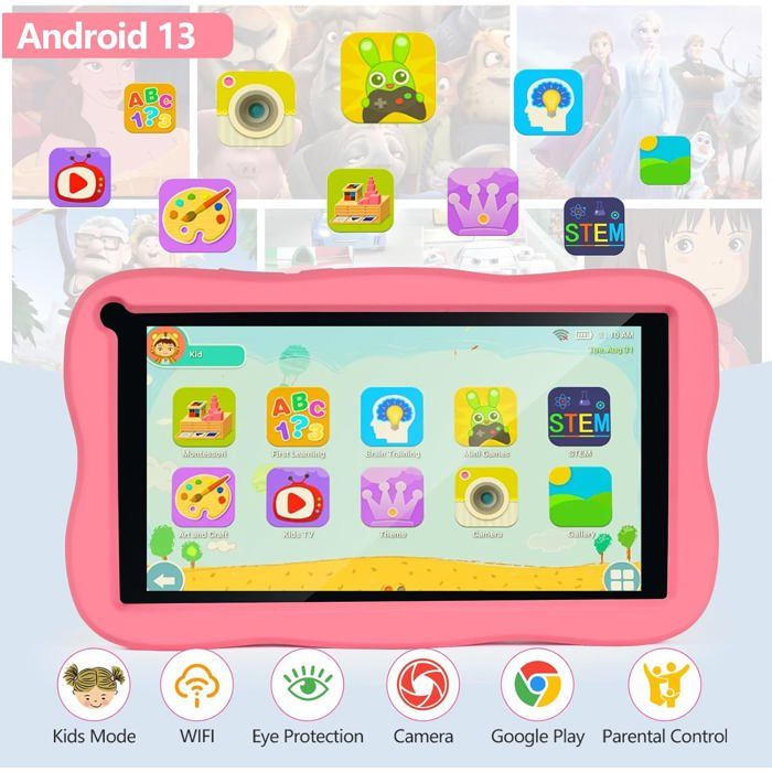 Nouvelle Tablette Pour Enfants 7 Pouces Quad Core Android 4GB/64GB Google Play WiFi Bluetooth Pas Cher Et Simple Cadeau Préféré Des Enfants Tablette Pc