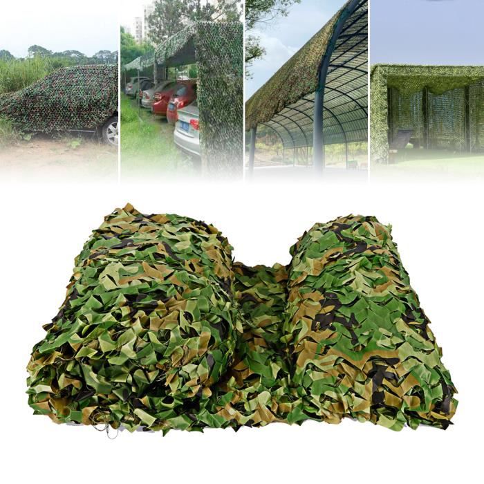 Filet De Camouflage Militaire 2x6m - Toile Oxford 150D - Pour Chasse, Jardin, Terrasse, Protection Solaire