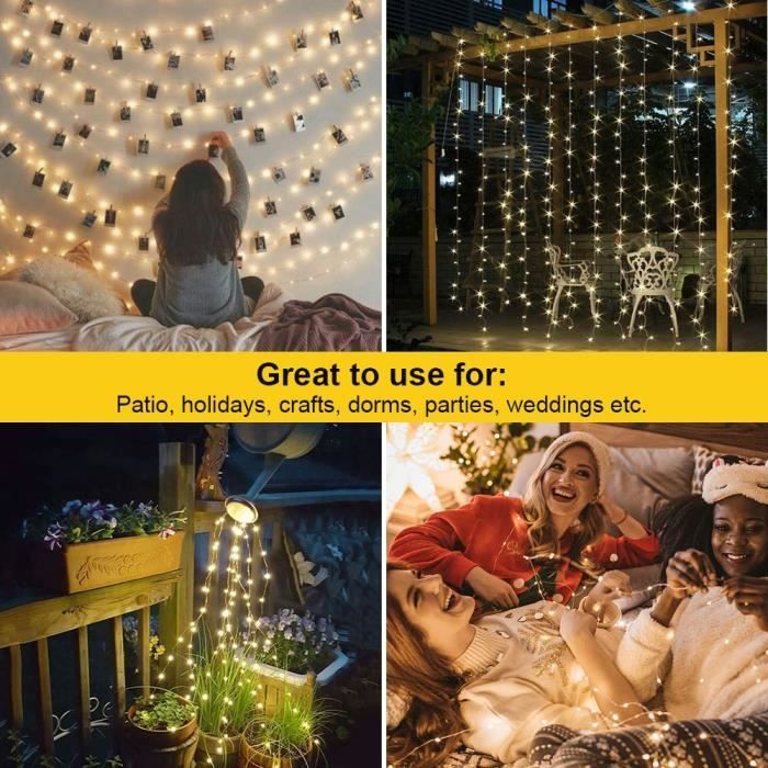 Guirlande Solaire 150 LED 12 Mètres - TuoPuLife - 8 Modes - Etanche - Pour Camping - Neuf