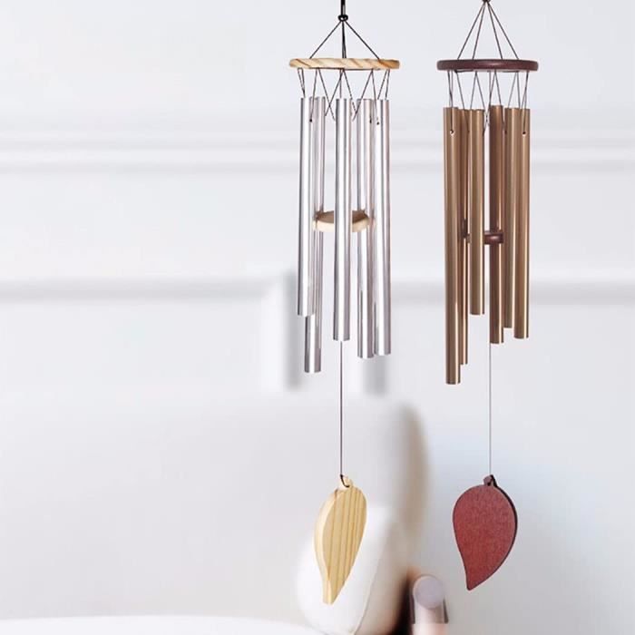 NINGYER - 2 Carillons à Vent Extérieur Avec 12 Tubes Aluminium - Décoration Musicale Pour Jardin, Balcon Et Terrasse