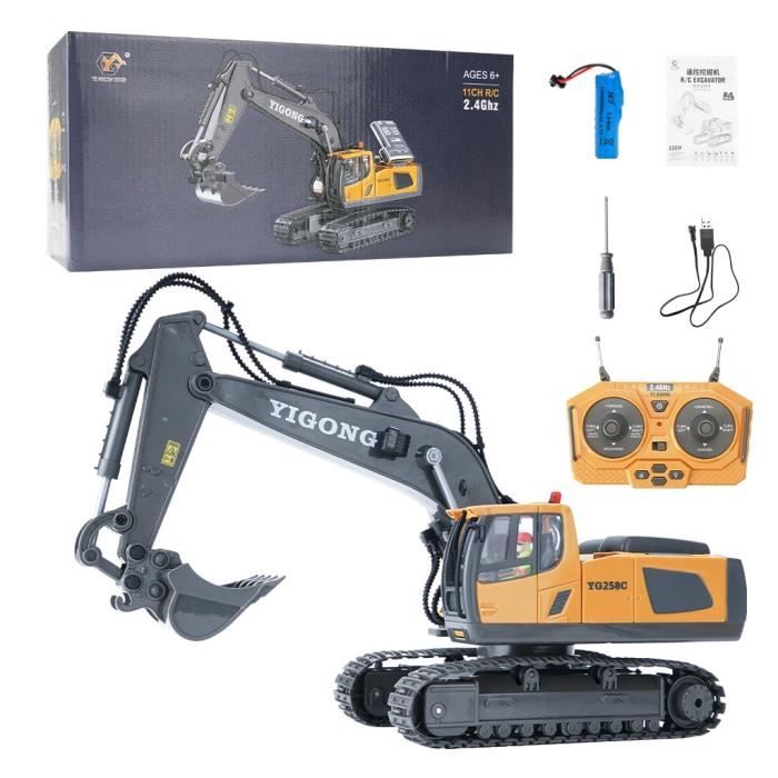 VEVOR Jouet Excavatrice Télécommandée 11 Canaux Échelle 1:20 Excavatrice RC pour Enfants