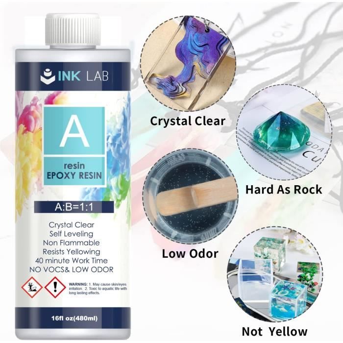 Kit de résine époxy pour débutant 800 ml - Transparent - Résine de, kit epoxy dé