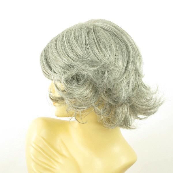 Perruque Grise Style Court Pour Femme - Cheveux Lisses Synthétiques - Modèle FLORE 51