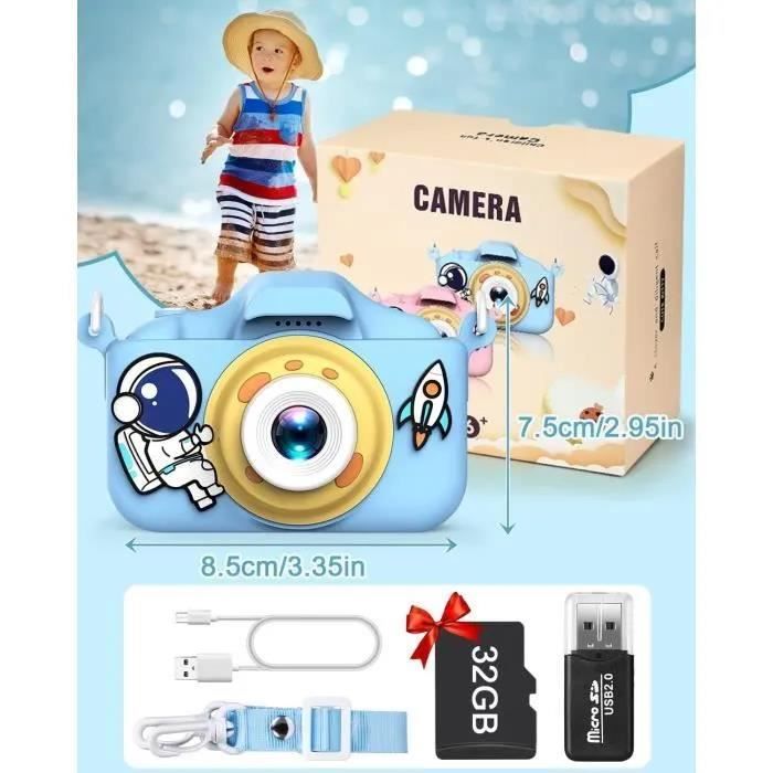 Appareil Photo Enfant 4800W Pixels HD 1080P Avec Carte 32GB - Caméra Vidéo Selfie