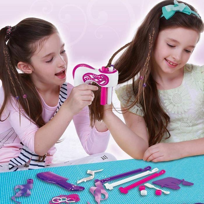 Kit de tressage de cheveux pour enfants, outil de tressage électrique automatique, tresses faciles, outils de coiffure pour tressage automatique, tressage de cheveux pour filles, jeu de maison jouet