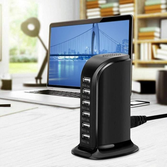 Station De Charge/dock Bureau Pour Wiko Y60 - Câble Micro USB 90cm, Noir, Neuf