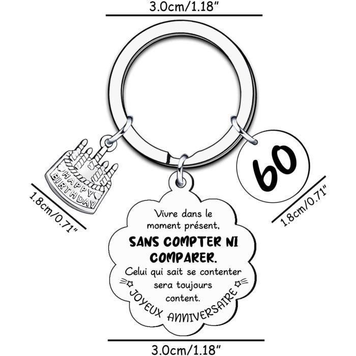 Cadeau Femme 40 50 60 Ans Porte Clef Anniversaire Cadeau Homme 40 50 60 ...