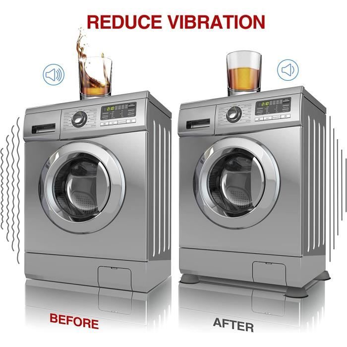 4 Pièces Anti Vibration Patins Machine à Laver Pieds, Patin Anti
