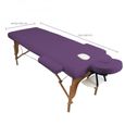 Drap housse de protection 4 pièces en éponge pour table de massage - Violet - Vivezen-2