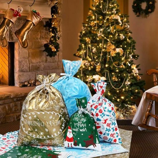 20 Pcs sac-cadeau à cordon assorti cadeau de Noël Goodie sacs d'emballage  de bonbons - Cdiscount Beaux-Arts et Loisirs créatifs
