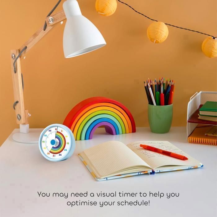 Minuterie visuelle pour enfants, compte à rebours de 60 minutes avec flash silencieux, adaptée