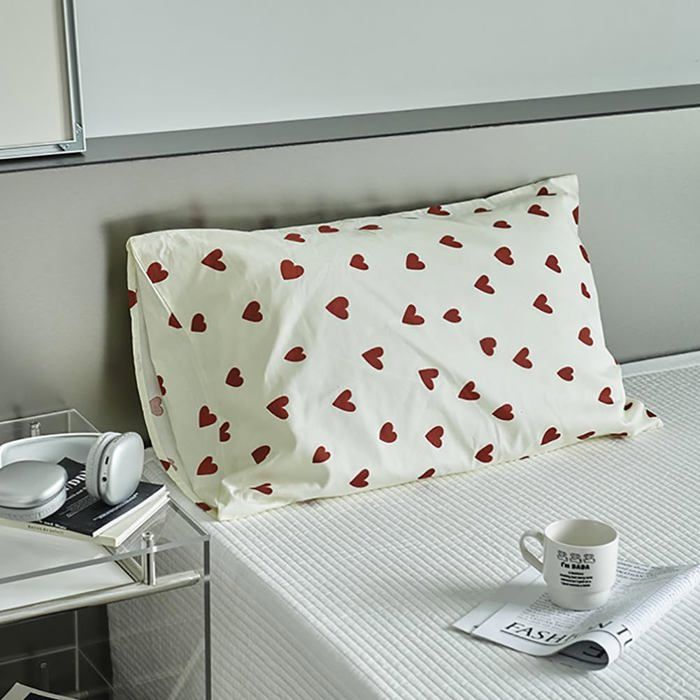 Housse De Couette Rouge Avec Taies 65x65 Cm - Parure De Lit 200x200 Cm - Microfibre Douce - Fermeture éclair - Motif Abstrait Rayures