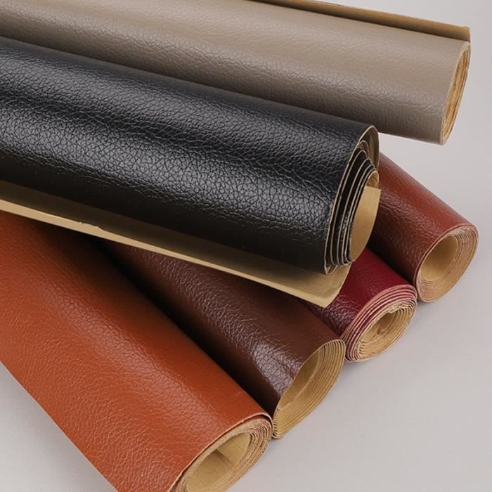 Adhésif Cuir PU Rouleau Réparation Cuir PU 40x150cm | Adhésif Simili Cuir | Pour Canapé, Siège Auto, Sacs Autocollant Simili Cuir Beige