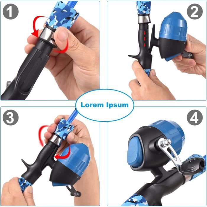 Kit De Canne à Pêche Télescopique Pour Enfants – 31 à 110 Cm – Moulinet Et Boîte D’Appâts Inclus