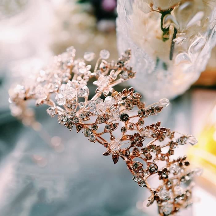 Couronne De Mariée Baroque – Diadème Strass Cristal – Pour Mariage, Bal, Soirée – Or Ou Argent – Accessoire Cheveux Féminin - 10