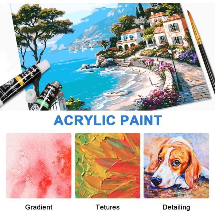 Buluri Peinture Acryliques, Peinture Gouache Tube 12ml avec 10 Haute  Qualité Nylon Pinceaux Peinture, Peinture Gouache Premium 24 Couleurs  Lumineuses