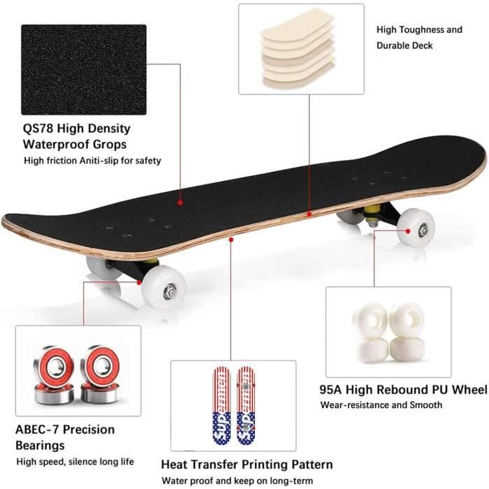 Skateboard Complet BLIND - Plateforme 7.5" - Débutant/Adulte - Aqua