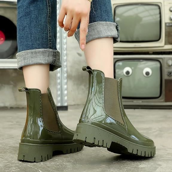 Bottes De Pluie Femme, Caoutchouc Imperméables Antidérapant légère Chelsea  Bottines, Jardin Boots chaussures Travail l'extérieur verte - Cdiscount  Chaussures